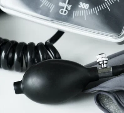 Closeup of manometer tool