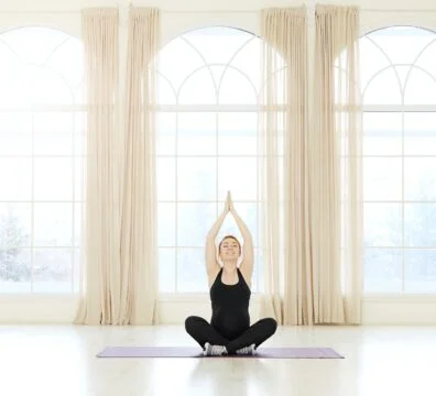 Pregnancy yoga fitness concept